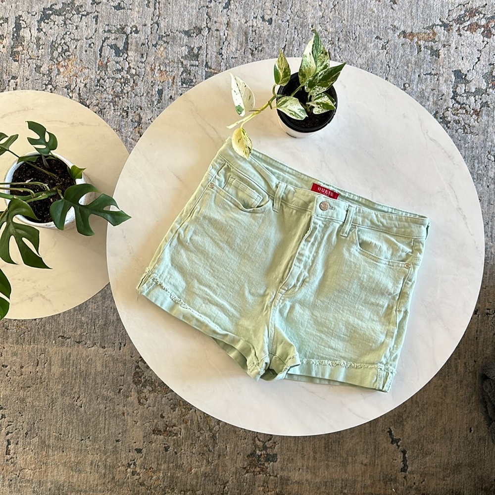 Guess Jean Shorts Mint Green Size 32
